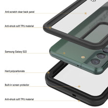 Charger l&#39;image dans la galerie, Coque étanche Galaxy S22 PunkCase Ultimato, transparente et fine, résistante à l&#39;eau jusqu&#39;à 6.6 pieds, certifiée IP68, résistance aux chocs/neige [transparente].
