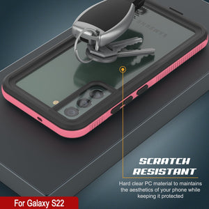 Galaxy S22 Waterproof Case PunkCase Ultimato Pink Thin 6.6ft Underwater IP68 Shock/Snow Proof [Pink] (Color in image: light blue)