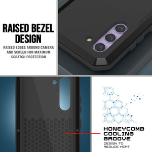 Étui en métal pour Galaxy S23, une coque robuste de qualité militaire [antichoc] pour le plein corps [noir].
