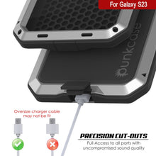 Charger l&#39;image dans la galerie, Coque en métal Galaxy S23, Housse de protection militaire résistante [anti-chocs] intégrale rigide [argent]
