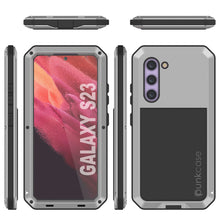 Charger l&#39;image dans la galerie, Coque en métal Galaxy S23, Housse de protection militaire résistante [anti-chocs] intégrale rigide [argent]
