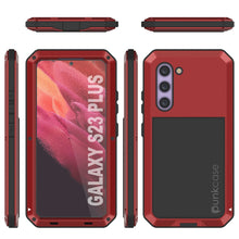 Load image into Gallery viewer, Étui en métal Galaxy S23+ Plus, Coque de protection militaire de haute qualité [antichoc] Rigide intégrale [Rouge]
