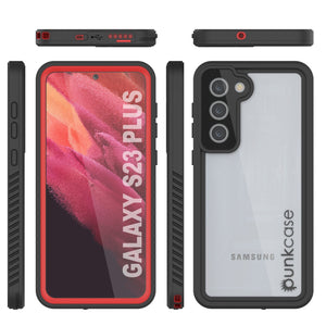 Coque protectrice fine [série extrême] pour Galaxy S23+ Plus étanche/ résistante aux chocs/ à la neige [rouge] avec film de protection d'écran.