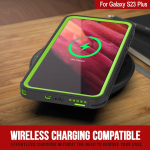 Étui protecteur d'écran Galaxy S23+ Plus étanche/antichoc [Série Extrême] [Vert clair]