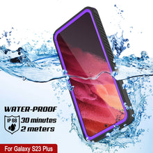 Load image into Gallery viewer, Coque protectrice slim, résistante à l&#39;eau et aux chocs pour Galaxy S23+ Plus, de la série extrême, avec protecteur d&#39;écran en violet.
