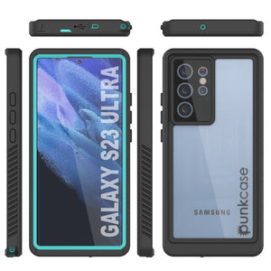 Coque protectrice pour écran Galaxy S23 Ultra étanche/ résistante aux chocs/ à la neige [Série Extrême] (bleu sarcelle)