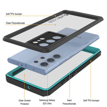 Load image into Gallery viewer, Coque protectrice pour écran Galaxy S23 Ultra étanche/ résistante aux chocs/ à la neige [Série Extrême] (bleu sarcelle)
