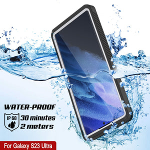 Galaxy S23 Ultra Étui fin Punkcase [série extrême] résistant à l'eau, aux chocs, à la neige et à la saleté [Blanc]