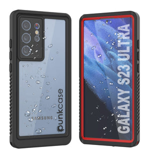 Galaxy S23 Ultra Étui protecteur d'écran mince [Série Extrême] étanche / antichoc / antineige [Rouge]