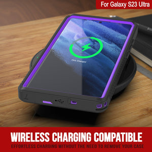 Galaxy S23 Ultra Coque protectrice antichoc/étanche [Série extrême] Slim protecteur d'écran [violet]
