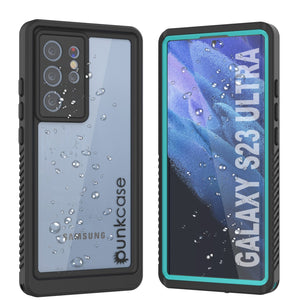 Coque protectrice pour écran Galaxy S23 Ultra étanche/ résistante aux chocs/ à la neige [Série Extrême] (bleu sarcelle)
