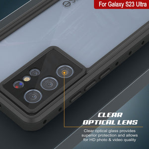Étui étanche Galaxy S23 Ultra PunkCase StudStar Clear Thin 6.6ft résistant à l'eau IP68 étanche / antichoc / neige.