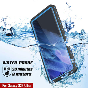 Étui étanche Galaxy S23 Ultra PunkCase StudStar Light Blue 6,6 pieds mince résistant aux chocs sous l'eau IP68.