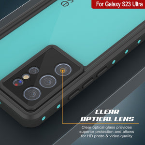 Étui étanche Galaxy S23 Ultra PunkCase StudStar Teal Thin 6,6 pieds IP68 étanche aux chocs / aux intempéries