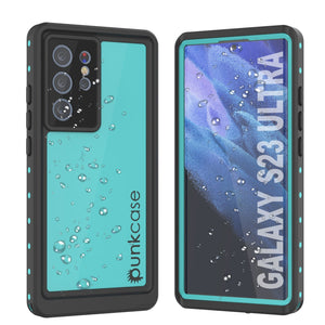 Étui étanche Galaxy S23 Ultra PunkCase StudStar Teal Thin 6,6 pieds IP68 étanche aux chocs / aux intempéries
