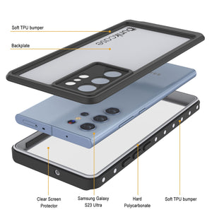 Étui étanche Galaxy S23 Ultra, Punkcase StudStar White Thin 6,6 pieds sous l'eau IP68 antichoc/neige