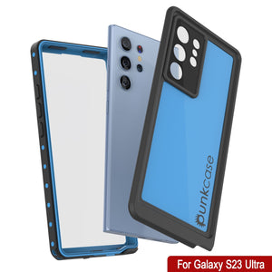 Étui étanche Galaxy S23 Ultra PunkCase StudStar Light Blue 6,6 pieds mince résistant aux chocs sous l'eau IP68.