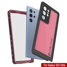 Charger l&#39;image dans la galerie, Étui étanche Galaxy S23 Ultra PunkCase StudStar Rose fin 6,6 pieds sous l&#39;eau IP68 Résistant aux chocs/neige
