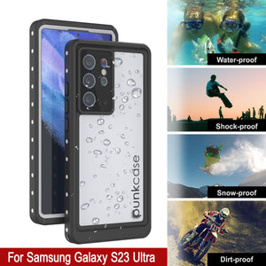 Étui étanche Galaxy S23 Ultra, Punkcase StudStar White Thin 6,6 pieds sous l'eau IP68 antichoc/neige