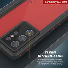 Load image into Gallery viewer, Étui étanche Galaxy S23 Ultra PunkCase StudStar Rouge mince 6,6 pieds sous l&#39;eau IP68 résistant aux chocs/neige
