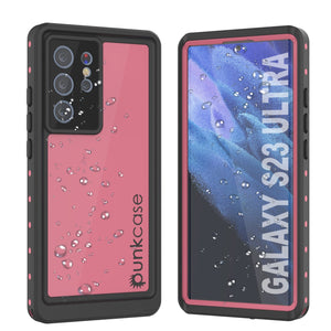 Étui étanche Galaxy S23 Ultra PunkCase StudStar Rose fin 6,6 pieds sous l'eau IP68 Résistant aux chocs/neige