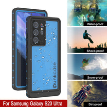 Charger l&#39;image dans la galerie, Étui étanche Galaxy S23 Ultra PunkCase StudStar Light Blue 6,6 pieds mince résistant aux chocs sous l&#39;eau IP68.
