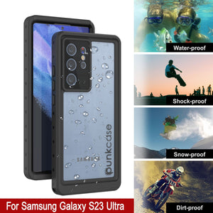 Étui étanche Galaxy S23 Ultra PunkCase StudStar Clear Thin 6.6ft résistant à l'eau IP68 étanche / antichoc / neige.