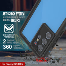 Charger l&#39;image dans la galerie, Étui étanche Galaxy S23 Ultra PunkCase StudStar Light Blue 6,6 pieds mince résistant aux chocs sous l&#39;eau IP68.
