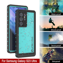 Charger l&#39;image dans la galerie, Étui étanche Galaxy S23 Ultra PunkCase StudStar Teal Thin 6,6 pieds IP68 étanche aux chocs / aux intempéries
