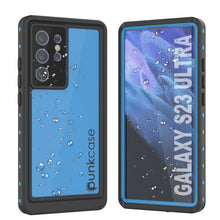 Charger l&#39;image dans la galerie, Étui étanche Galaxy S23 Ultra PunkCase StudStar Light Blue 6,6 pieds mince résistant aux chocs sous l&#39;eau IP68.
