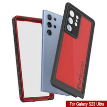 Load image into Gallery viewer, Étui étanche Galaxy S23 Ultra PunkCase StudStar Rouge mince 6,6 pieds sous l&#39;eau IP68 résistant aux chocs/neige
