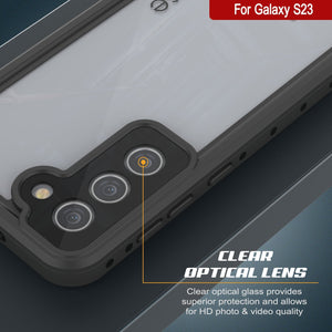 Étui étanche Galaxy S23 PunkCase StudStar Clear Thin, résistant à l'eau jusqu'à 6,6 pieds de profondeur, étanche aux chocs et à la neige IP68.