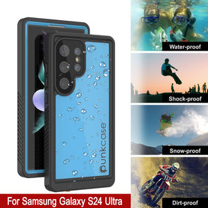 Coque étanche ultra-résistante pour Galaxy S25 PunkCase StudStar Bleu clair Mince 2 m Sous-marine IP68 Antichoc