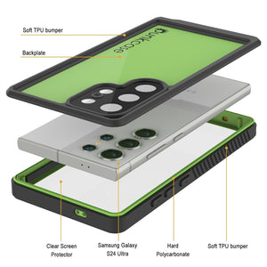 Coque étanche ultra-légère pour Galaxy S25 PunkCase StudStar Vert clair Mince 2 m Sous-marine IP68 Antichoc