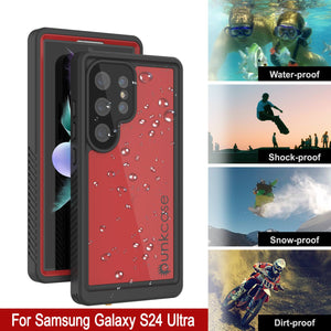 Coque étanche ultra-fine pour Galaxy S25 PunkCase StudStar Red, 2 m, résistante aux chocs et à la neige, IP68