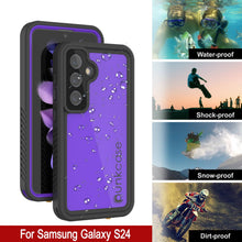 Load image into Gallery viewer, Coque étanche pour Galaxy S24 PunkCase StudStar Violet Mince 6,2 pieds Sous-marine IP68 Résistant aux chocs/à la neige
