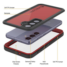 Charger l'image dans la galerie, Coque étanche pour Galaxy S24 PunkCase StudStar Rouge Mince 6,2 pieds Sous-marine IP68 Résistant aux chocs/à la neige
