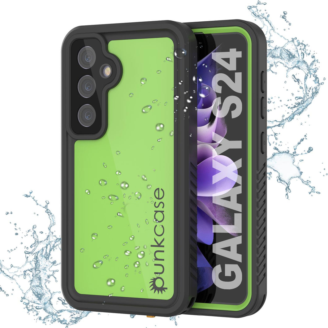 Coque étanche pour Galaxy S25 PunkCase StudStar Vert clair Mince 6,2 pieds Sous-marine IP68 Antichoc