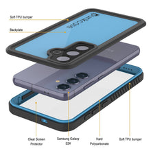 Load image into Gallery viewer, Coque étanche pour Galaxy S24 PunkCase StudStar Bleu clair Mince 6,2 pieds Sous-marine IP68 Antichoc
