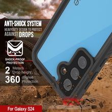 Load image into Gallery viewer, Coque étanche pour Galaxy S24 PunkCase StudStar Bleu clair Mince 6,2 pieds Sous-marine IP68 Antichoc
