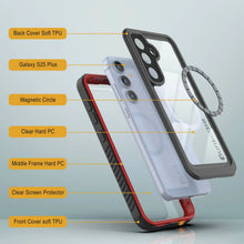 Load image into Gallery viewer, Coque étanche pour Galaxy S25 Plus, Punkcase [Extreme Mag Series] Armor Cover avec protecteur d'écran intégré [Rouge]
