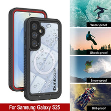 Load image into Gallery viewer, Coque étanche pour Galaxy S25, Punkcase [Extreme Mag Series] Armor Cover avec protecteur d'écran intégré [Rouge]
