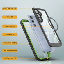 Load image into Gallery viewer, Coque étanche pour Galaxy S25, Punkcase [Extreme Mag Series] Armor Cover avec protecteur d'écran intégré [Vert]
