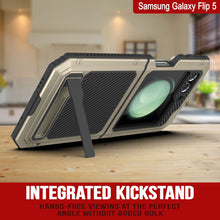 Load image into Gallery viewer, Coque métallique pour Galaxy Z Flip5, étui robuste de qualité militaire, protection complète en métal [Or].
