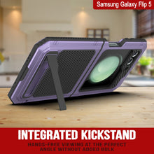Load image into Gallery viewer, Coque métallique Galaxy Z Flip5, étui robuste de qualité militaire, protection complète en armure rigide [violet].
