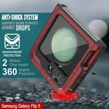 Load image into Gallery viewer, Étui en métal pour le Galaxy Z Flip5, protection lourde de qualité militaire, couverture intégrale robuste [rouge]
