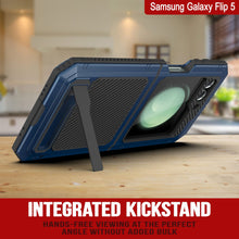 Load image into Gallery viewer, Galaxy Z Flip5 Coque en métal, étui militaire robuste résistant aux chocs intégral [bleu]
