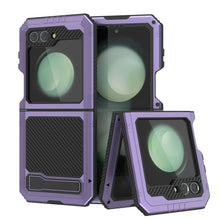 Load image into Gallery viewer, Coque métallique Galaxy Z Flip5, étui robuste de qualité militaire, protection complète en armure rigide [violet].

