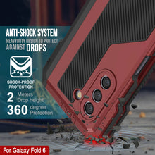 Charger l'image dans la galerie, Coque en métal pour Galaxy Z Fold6, coque blindée de qualité militaire robuste et rigide pour tout le corps [rouge]

