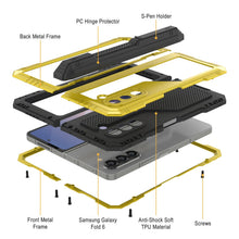 Charger l'image dans la galerie, Coque en métal pour Galaxy Z Fold6, coque blindée de qualité militaire robuste et rigide pour tout le corps [Néon]
